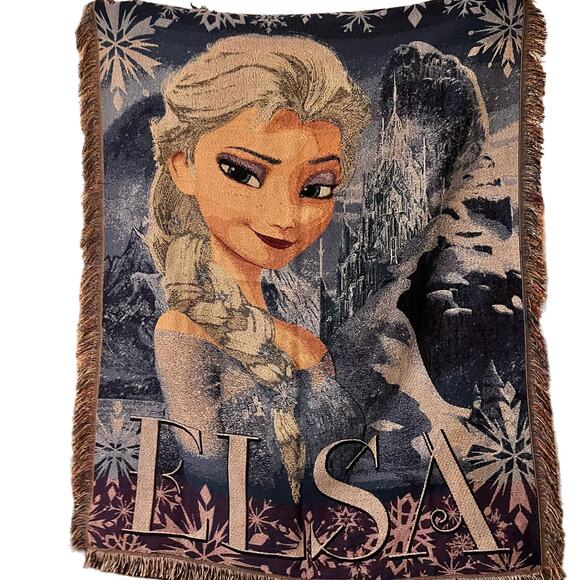 Disneys Frozen Elsa Tapestry Great Condition Wall Hanging Blanket